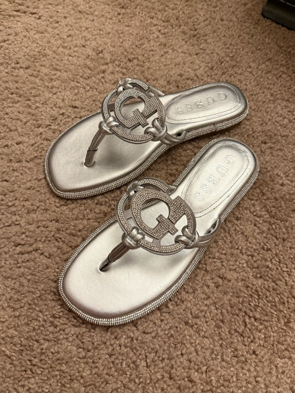Guess Saima Rhinestone Signature Sandals - Picture 4 of 8